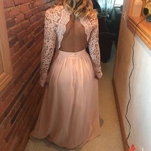 Blush Pink Boutique Open Back Dress